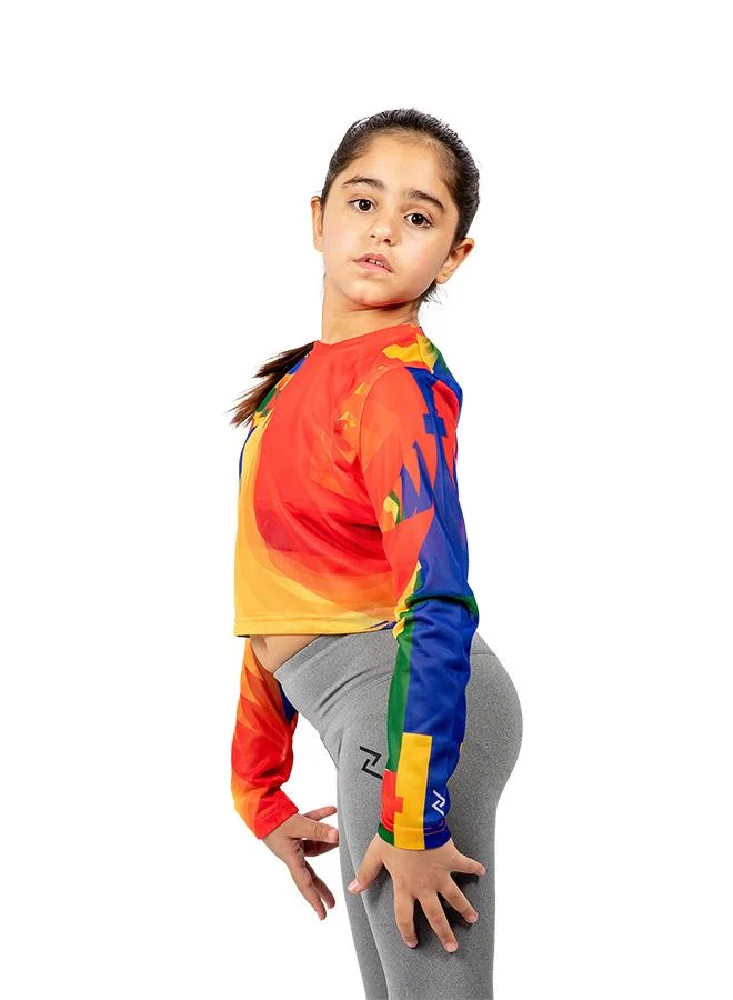 زيسي بلوزة بناتي قصيرة شبكية